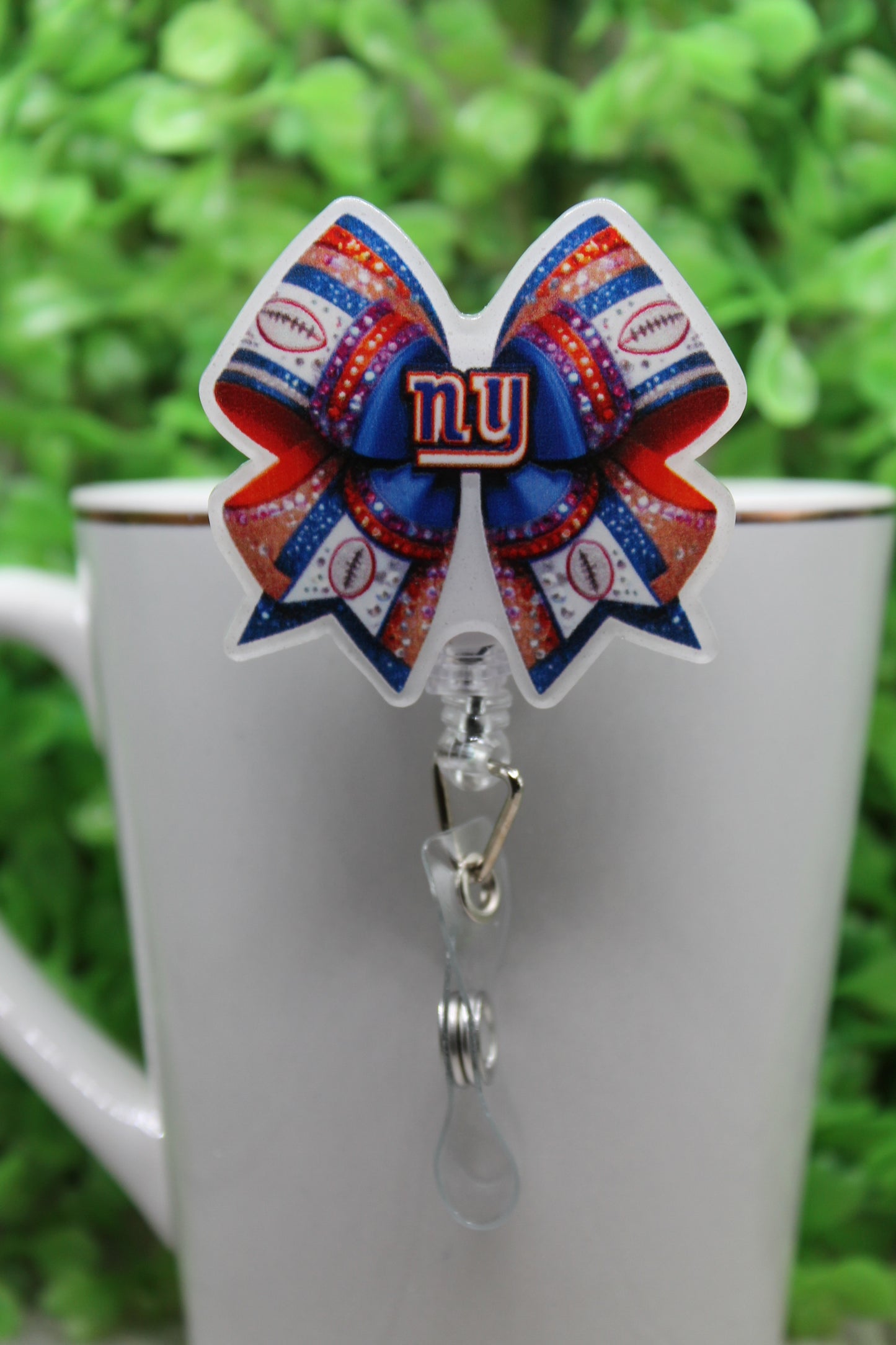 Football, Giants Bow • Badge/ID Holder
