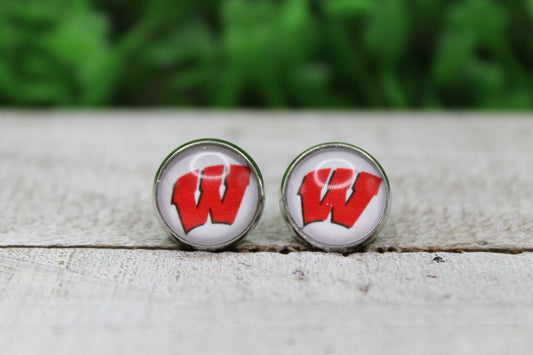 Wisconsin Badgers W • Stud Earrings