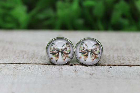 Deer Antler Bow • Stud Earrings