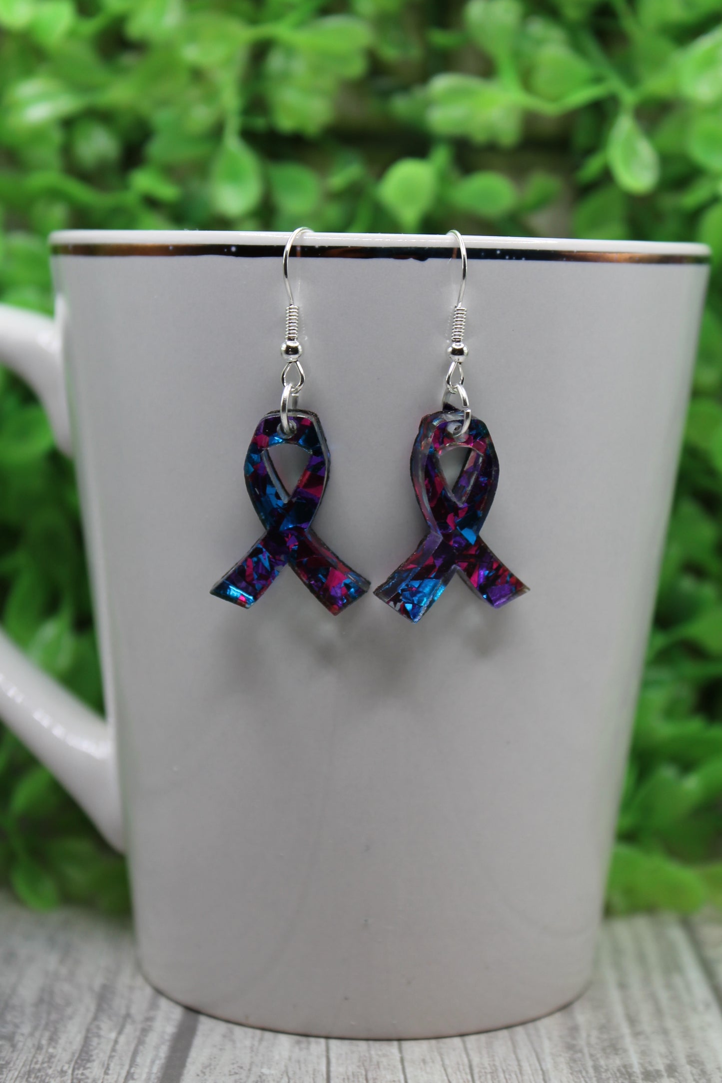 Suicide Awareness Ribbon • Dangle Earrings