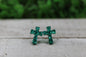 Teal Glitter Cross Stud Earrings