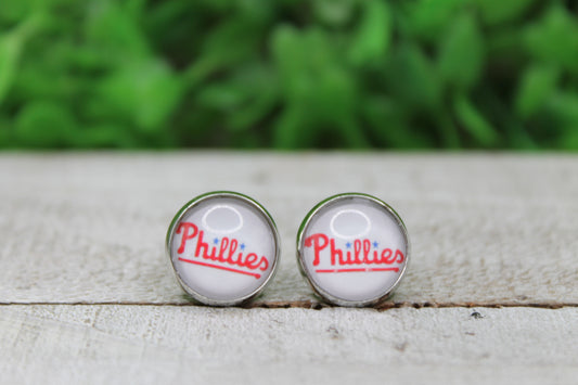Baseball Phillies Stud Earrings