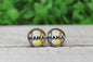 MAMA of Both Softball Baseball Glass Stud Earrings