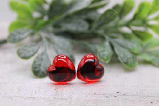 Red Bubble Hearts Valentine's Day • Stud Earrings