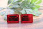 Red Love Letters • Stud Earrings