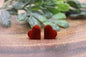 Red Marble Hearts Valentine's Day • Stud Earrings