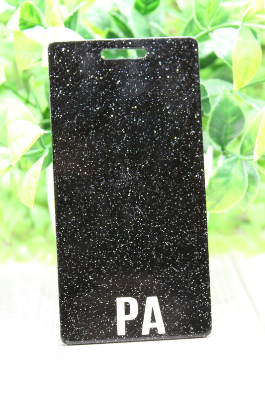 PA {Physician Assistant} Black Glitter Badge Buddy
