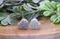 Silver Glitter Hearts Valentine's Day • Stud Earrings