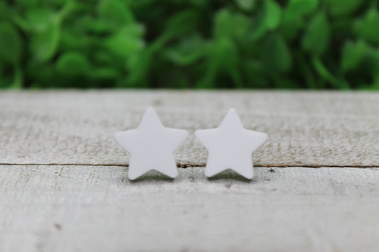 White Star Stud Earrings