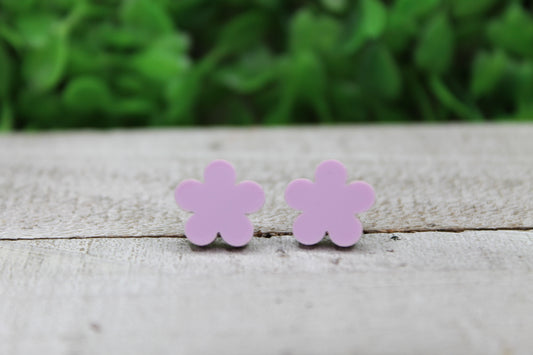 Purple Flower Stud Earrings