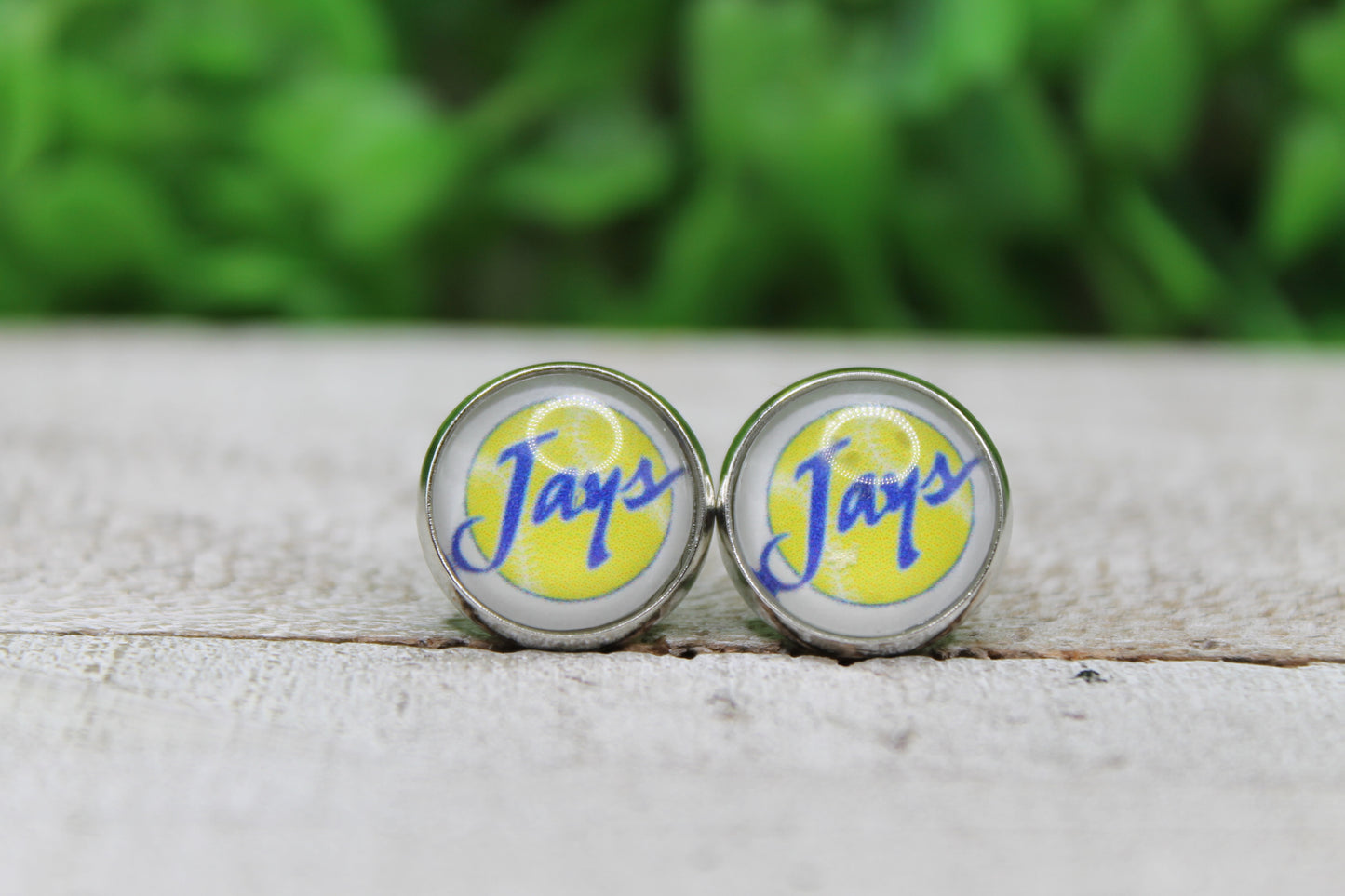 Tennis Creighton Blue Jays Glass Stud Earrings