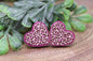 Pink Leopard Hearts Valentine's Day • Stud Earrings