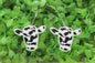 Cow Print Cow Face Dangle Earrings