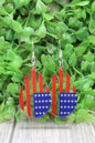 American Flag Teardrop Dangle Earrings