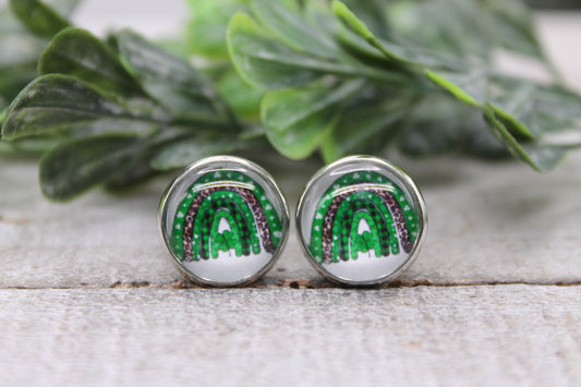 Shamrock Rainbow St. Patrick's Day • Stud Earrings