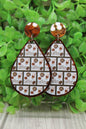Coffee Teardrop Dangle Earrings