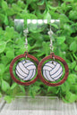 Volleyball Circle Dangle Earrings