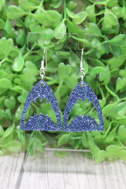 Glitter Shark Dangle Earrings