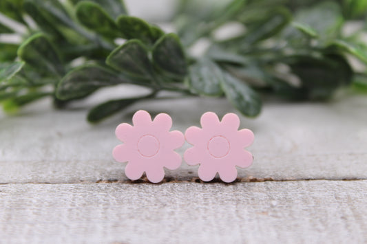 Pink Flower • Stud Earrings