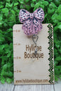 Pink Leopard Dripping Bow Badge/ID Holder Reel