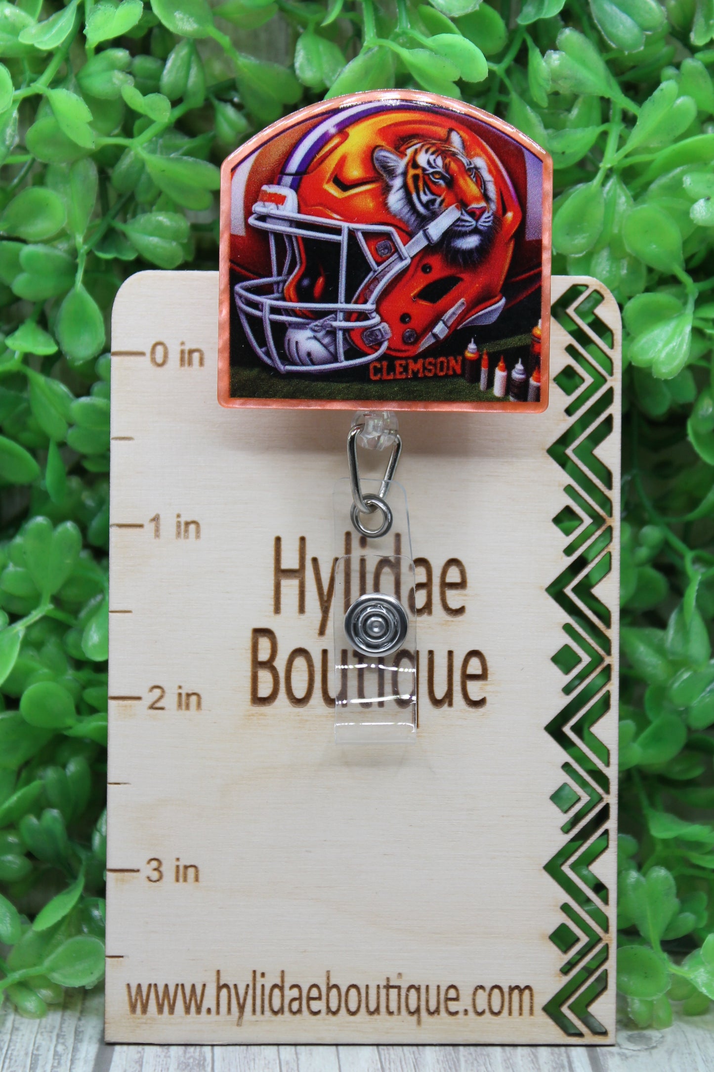 Clemson Tigers Football Helmet Badge/ID Holder Reel