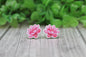 Pink Lotus Flower Stud Earrings