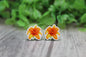 Orange Tiger Lily Stud Earrings