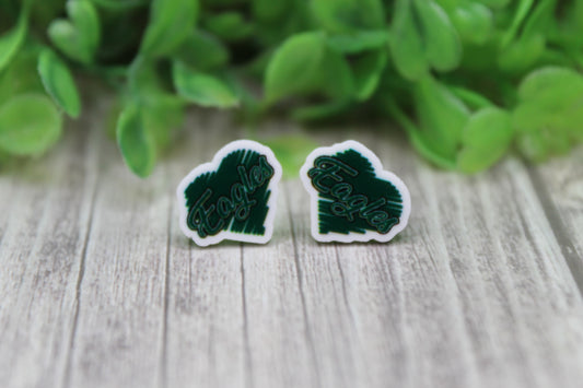 Philadelphia Eagles Scribble Heart Stud Earrings