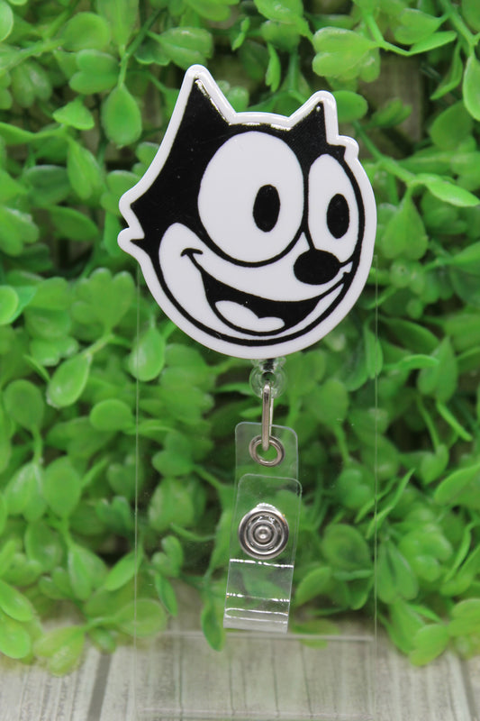 Cartoon Cat Badge/ID Holder Reel
