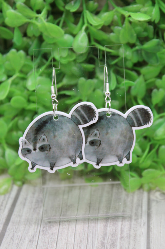 Raccoon Dangle Earrings