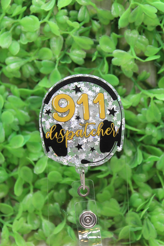 911 Dispatcher Headset Badge/ID Holder Reel