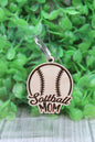 Softball Mom Wooden Keychain