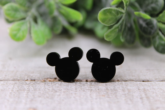 Matte Black 12mm Stud Earrings || Hypoallergenic