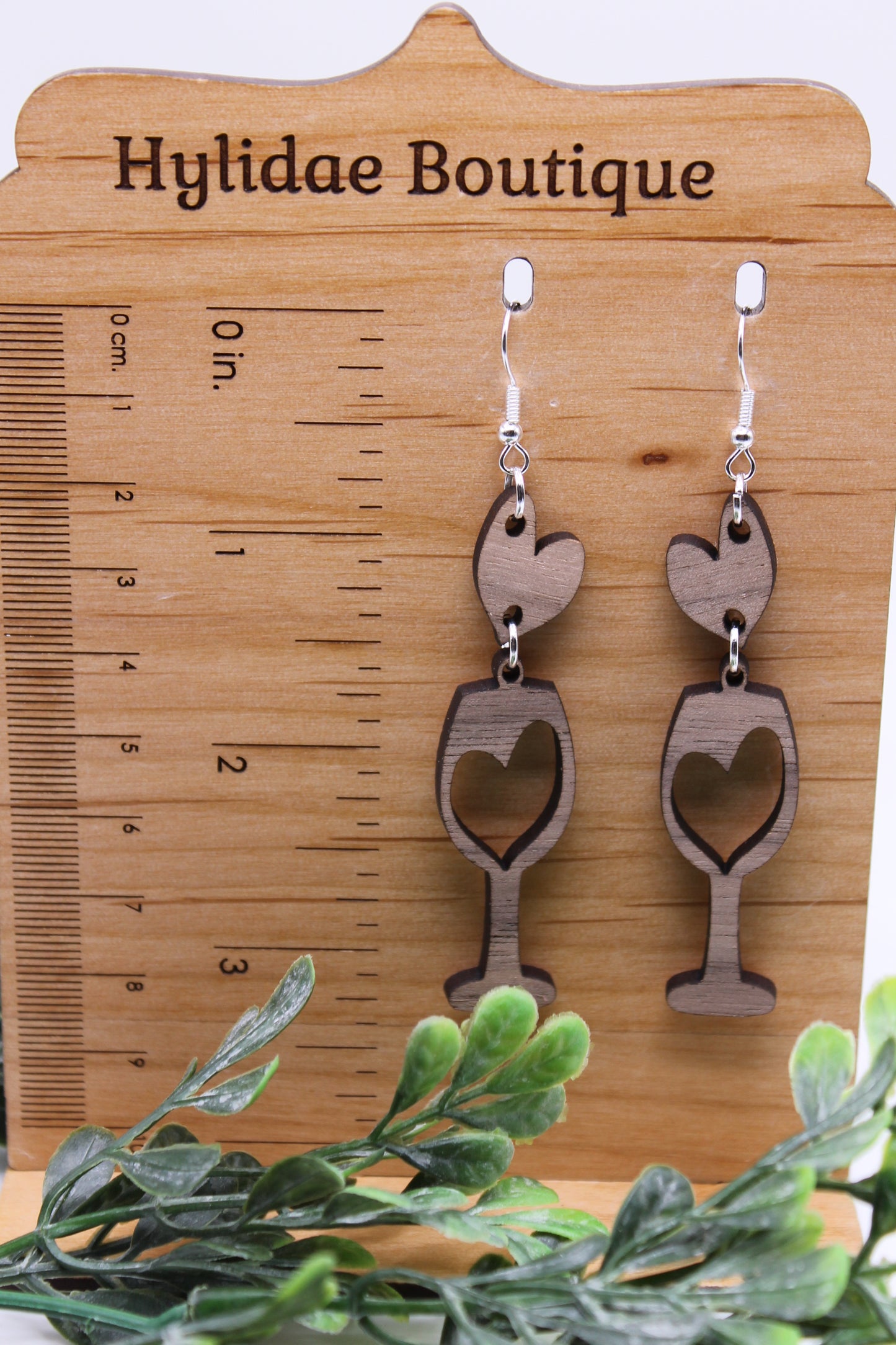 Heart Wine Glasses || Dangle Earrings