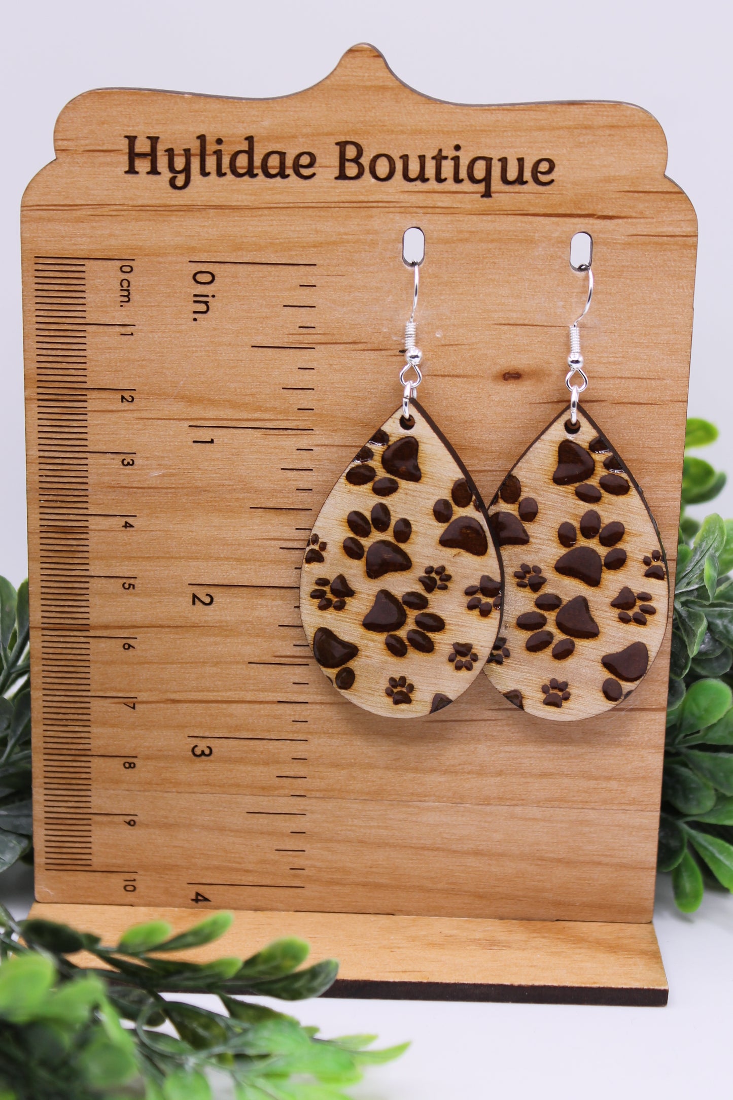 Paw Print Teardrop || Dangle Earrings