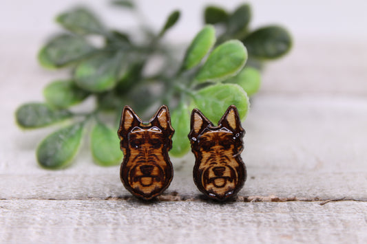 Scottish Terrier Dog Breed || 12mm Stud Earrings || Hypoallergenic