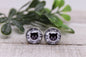 Crazy Cat Lady || 12mm Glass Stud Earrings || Hypoallergenic