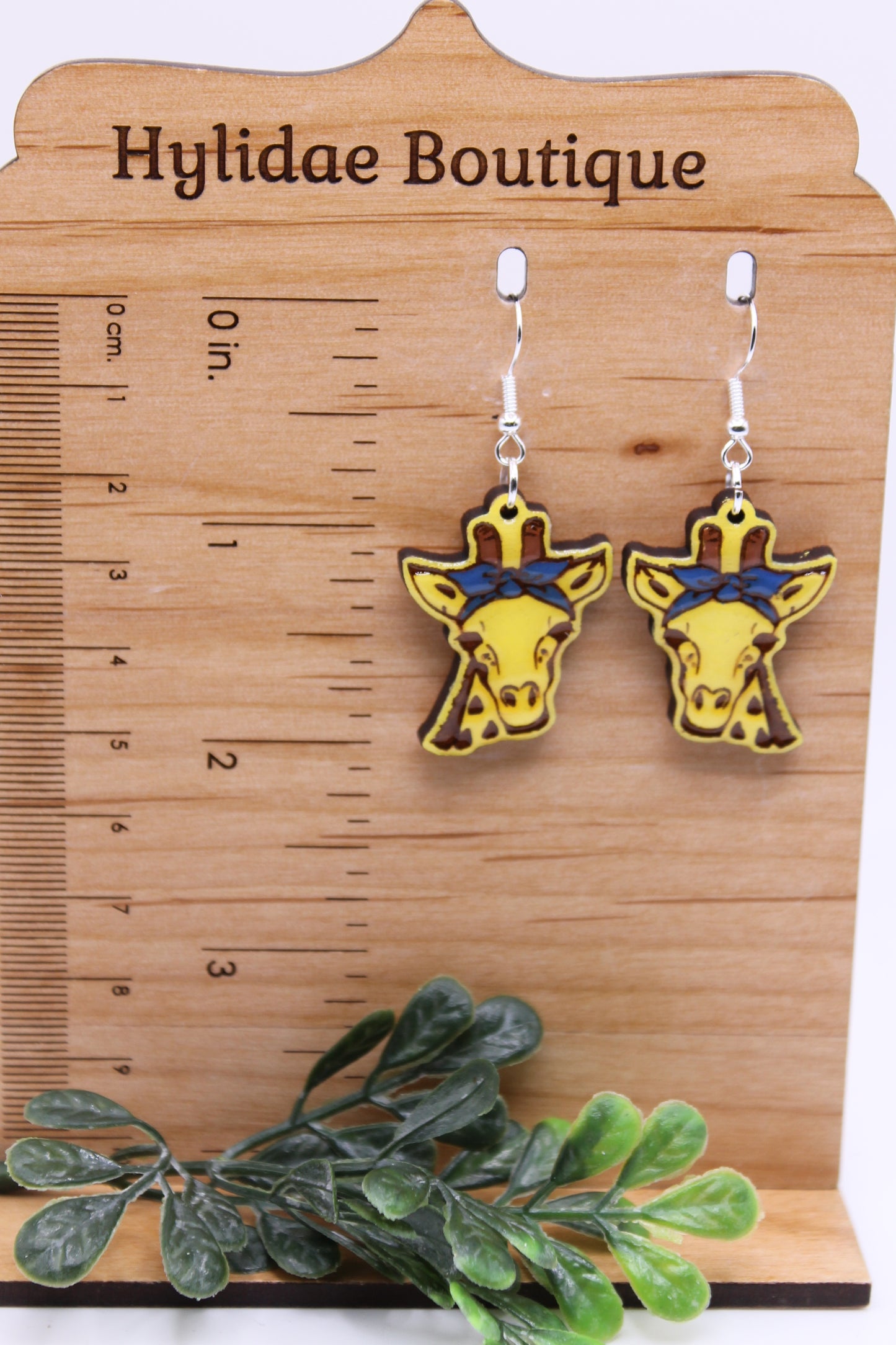 Giraffe with Headband || Dangle Earrings