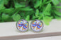 Rams Football Bow Stud Earrings