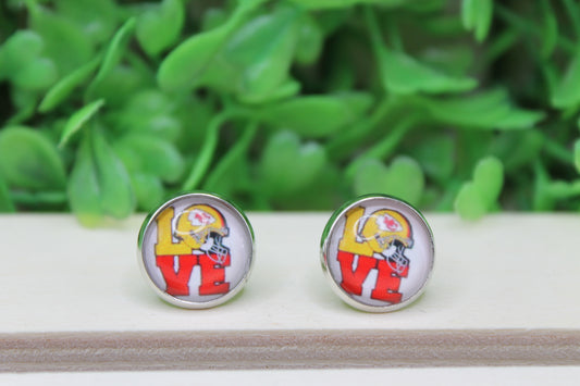 KC Chiefs LOVE Stud Earrings