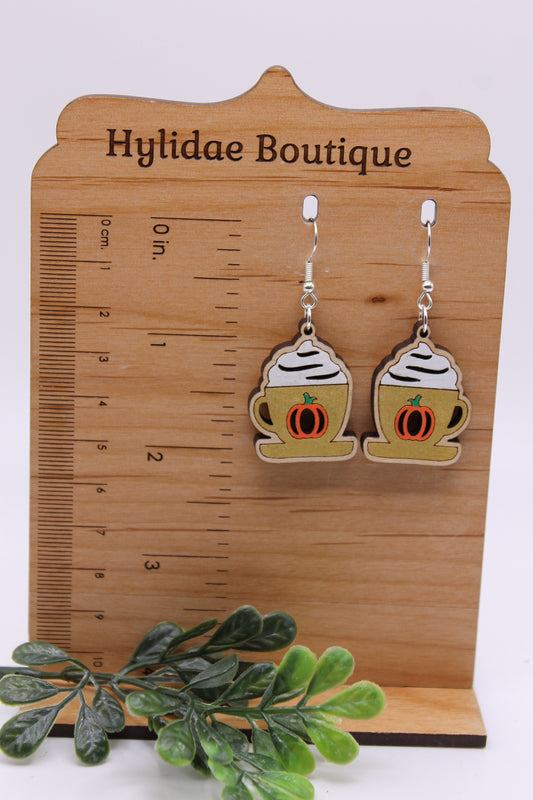 Pumpkin Spice Latte • Dangle Earrings