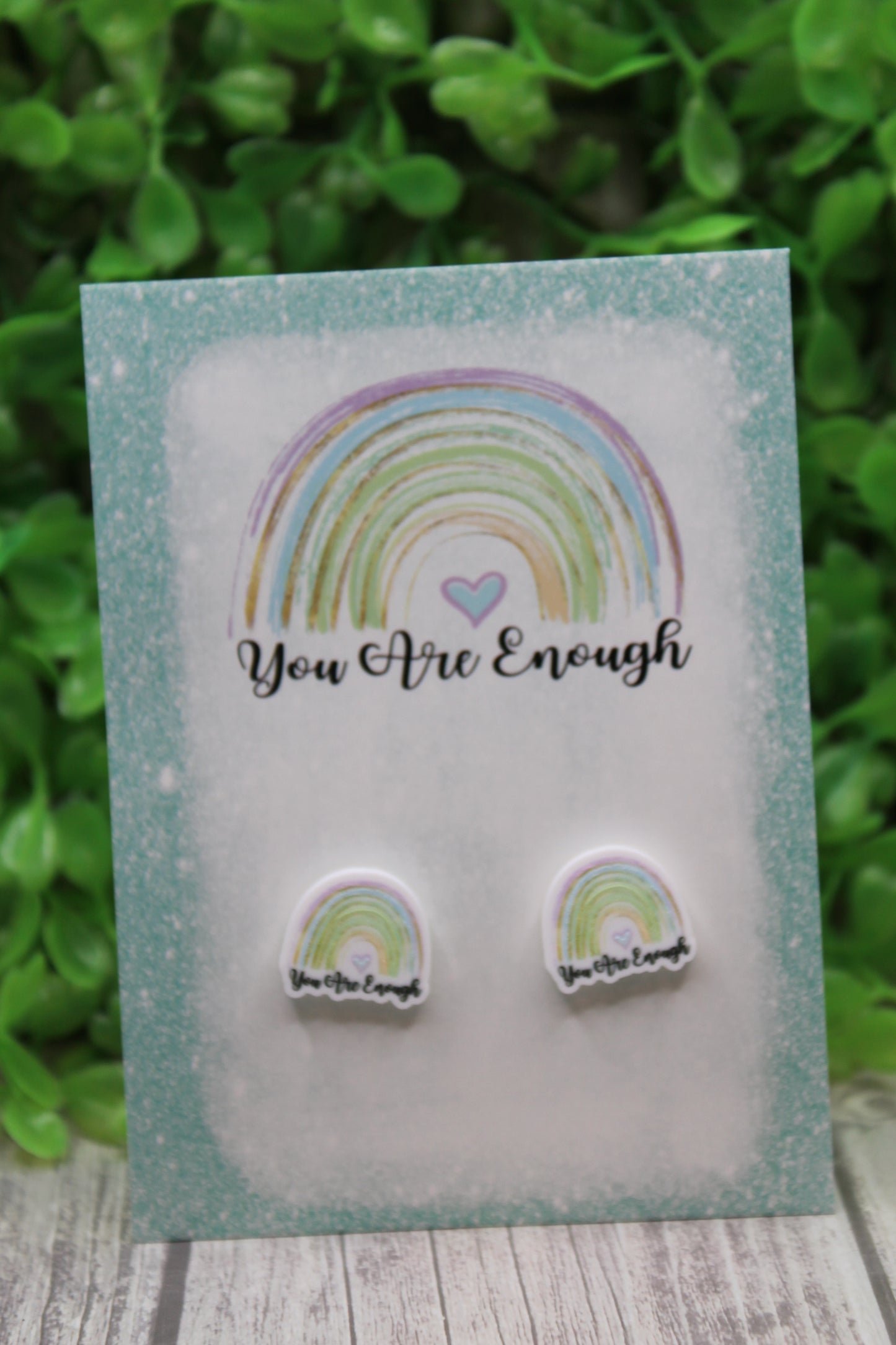 You Are Enough Rainbow Stud Earrings