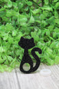 Black Glitter Cat Tumbler Topper