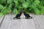 Black Matte Cat Stud Earrings