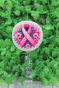 Breast Cancer Awareness Circle Badge/ID Holder Reel