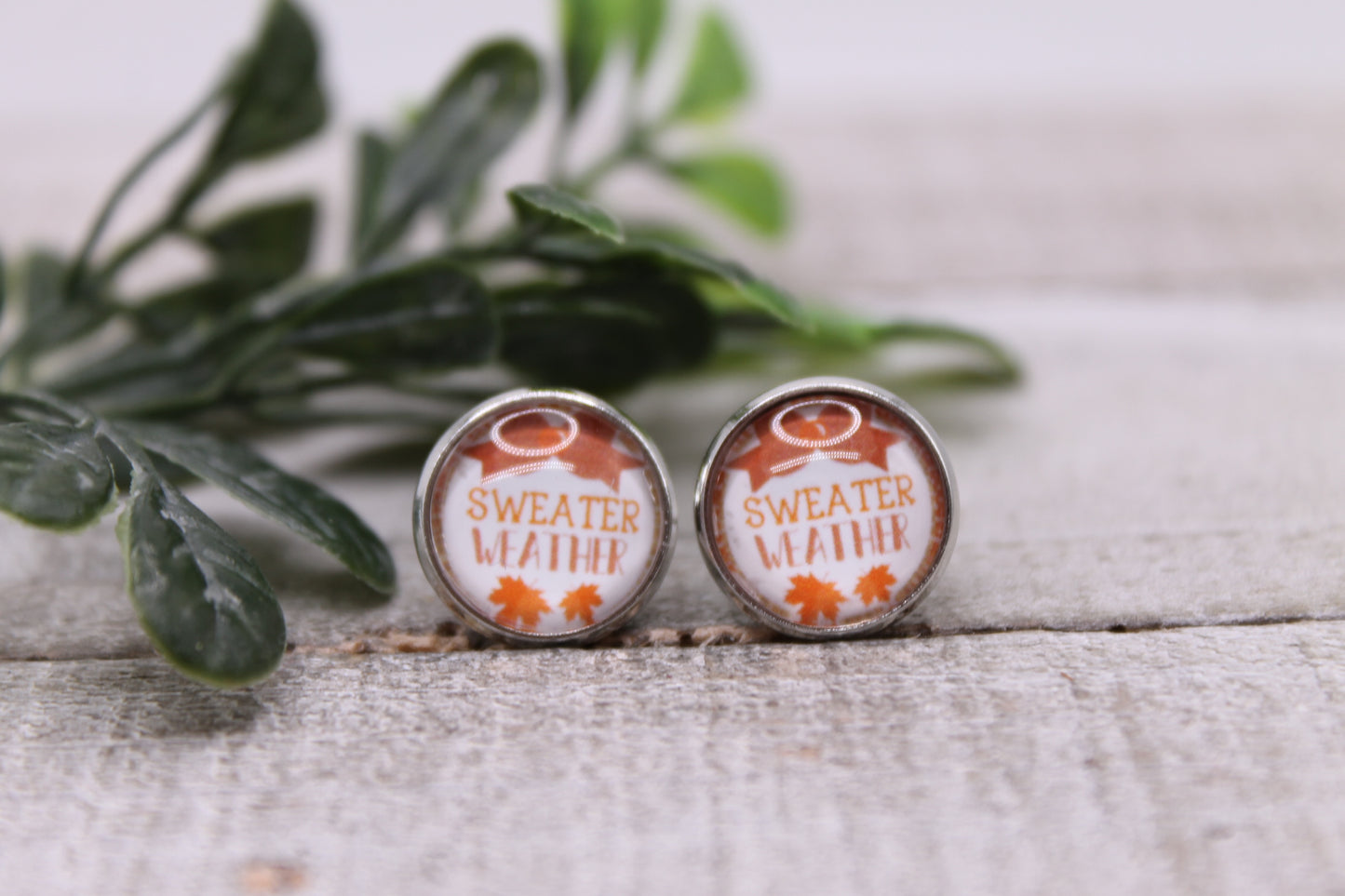 Sweater Weather • 12mm Glass Stud Earrings