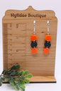 Orange & Black Pumpkin Trio • Dangle Earrings