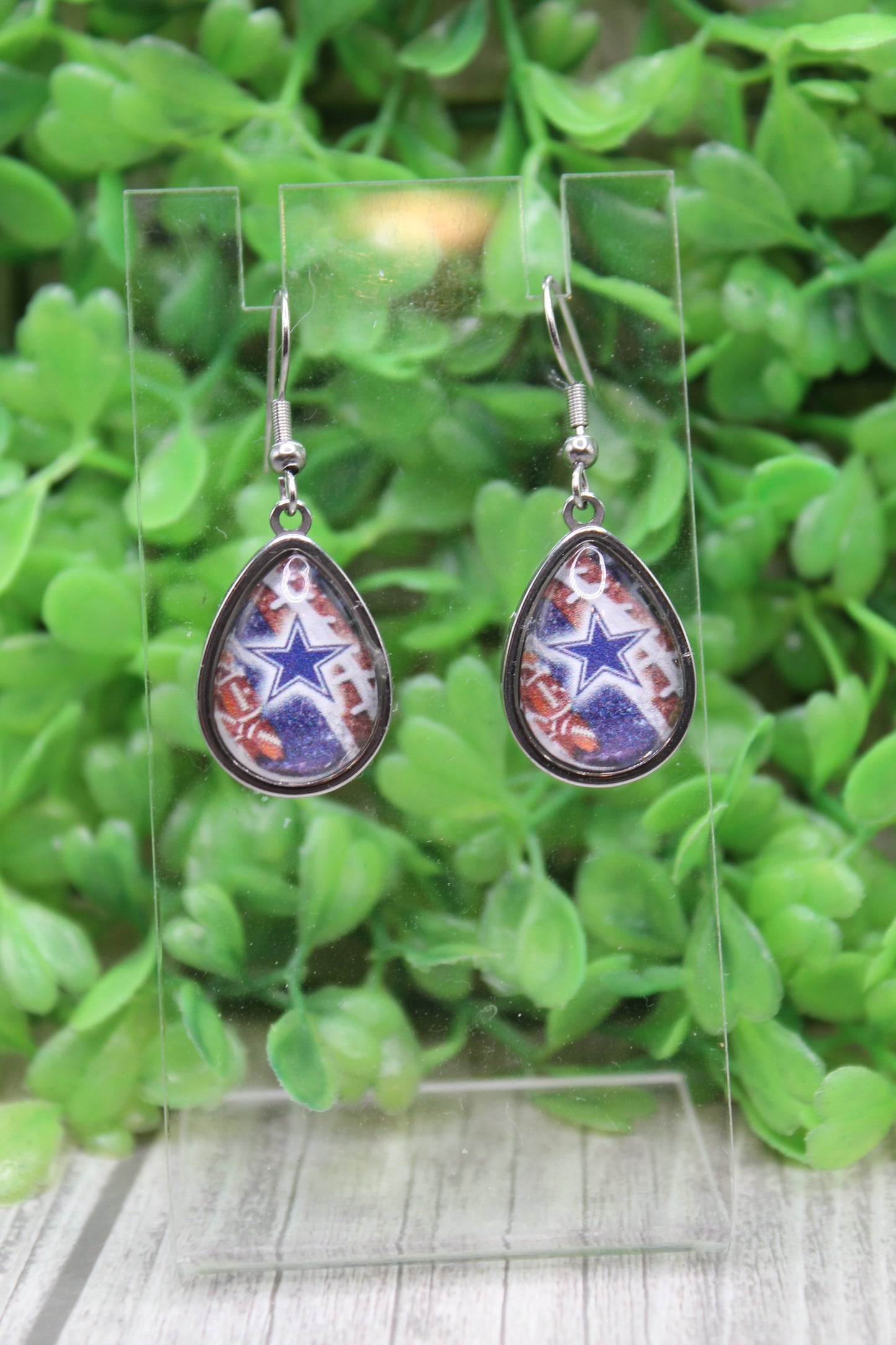 Cowboys Football Teardrop Earrings