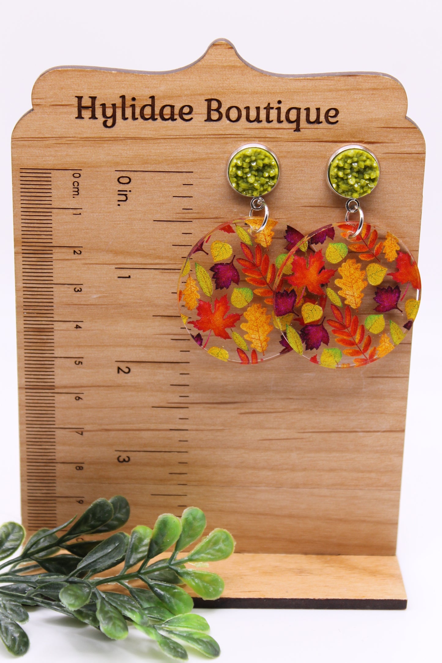 Fall Leaves Circle • Dangle Earrings