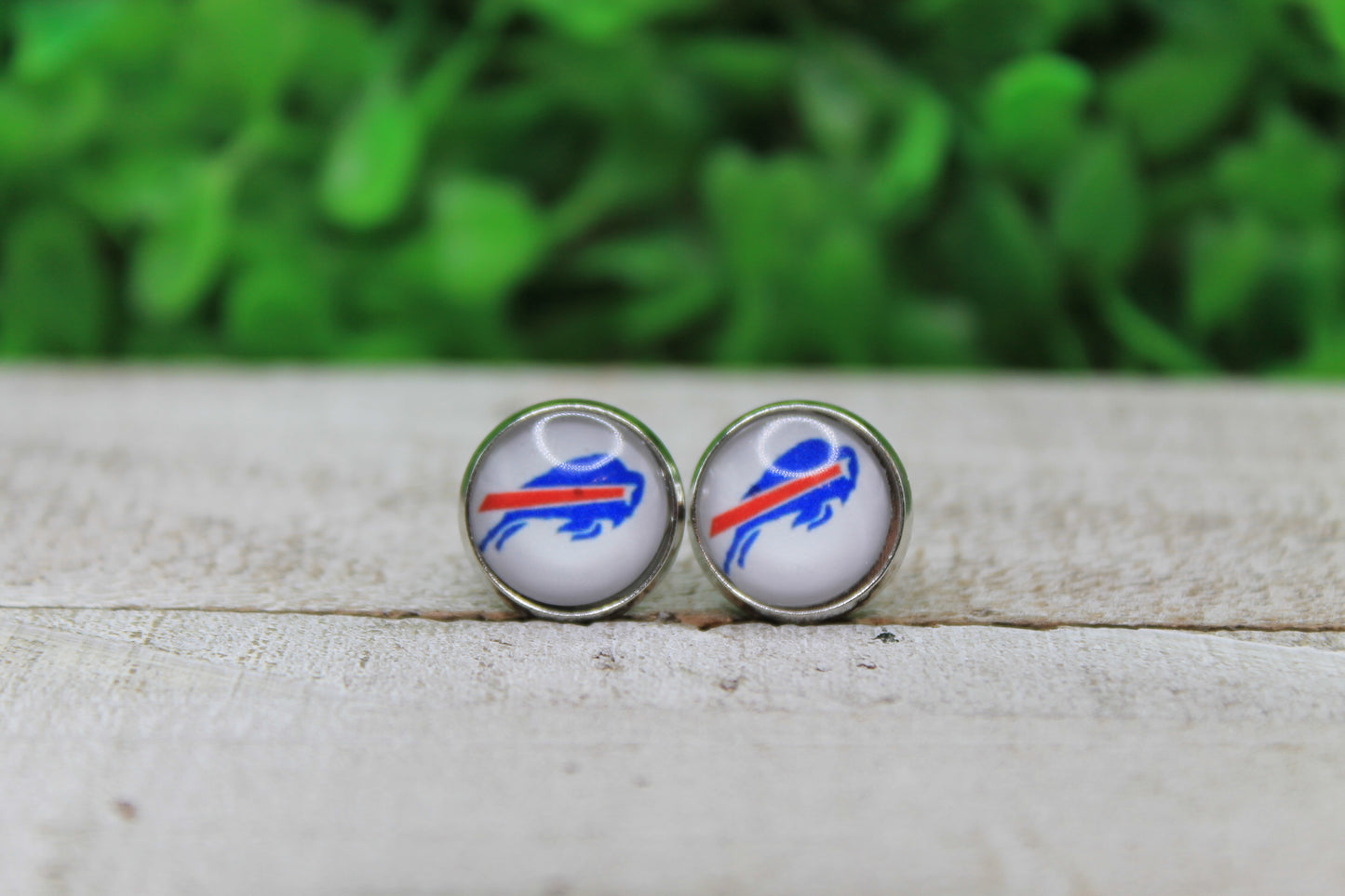 Bills Football Glass Stud Earrings